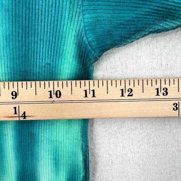 FREE PEOPLE X TRICIA FIX Reworked T-shirt Small Turquoise White Short Sleeve Rib - Picture 13 of 14